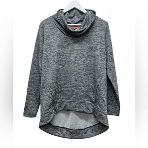 Eddie Bauer Women’s Heather Gray Black Cowl Neck Sweater Top Sweatshirt Active M